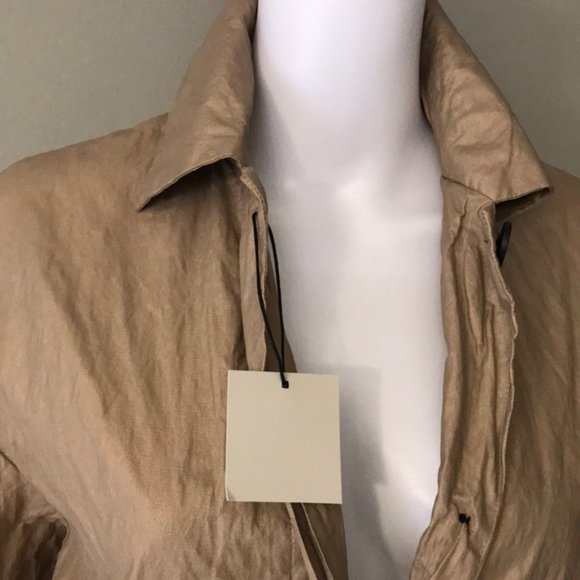 NWT ZARA Metallic Mid Length Trench Coat - Picture 12 of 13